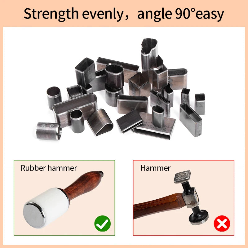 WUTA Sharp Hollow Punch Cutter Tool, Leather Punching Die Cutting Mold, Manual Craft 26/39/52/55 Kit