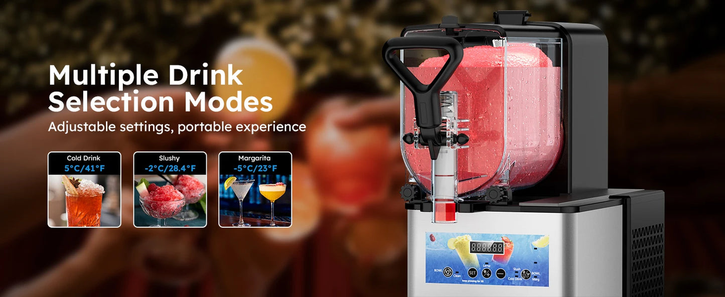 3L x 1 Jar Commercial Slush Machine Frozen Drink Dispenser Juice Smoothie Granita Vending Machine