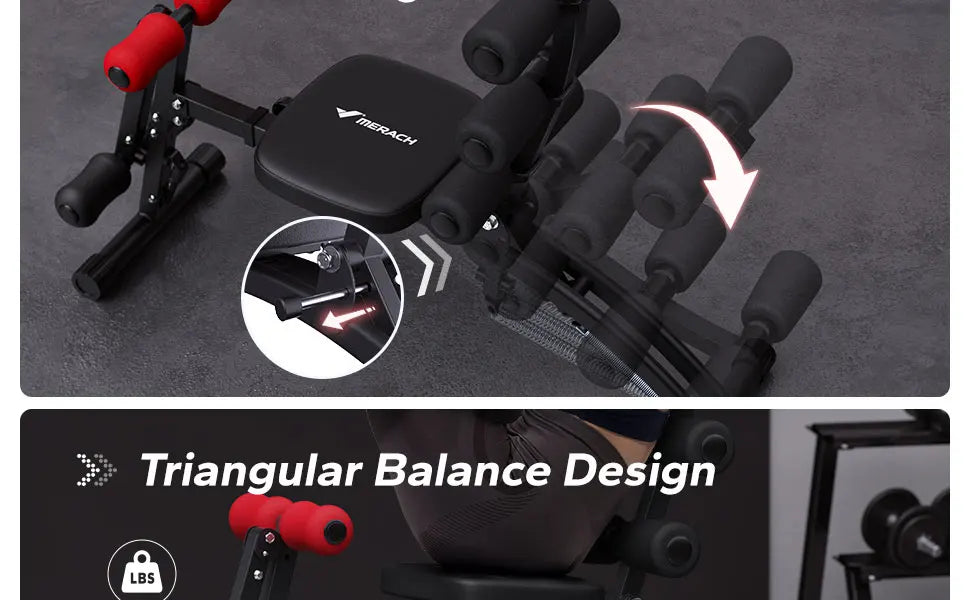 MERACH Ab Machine Multi-Functional Adjustable Ab Trainer Workout Bench for Home Gym Sit Up Machine