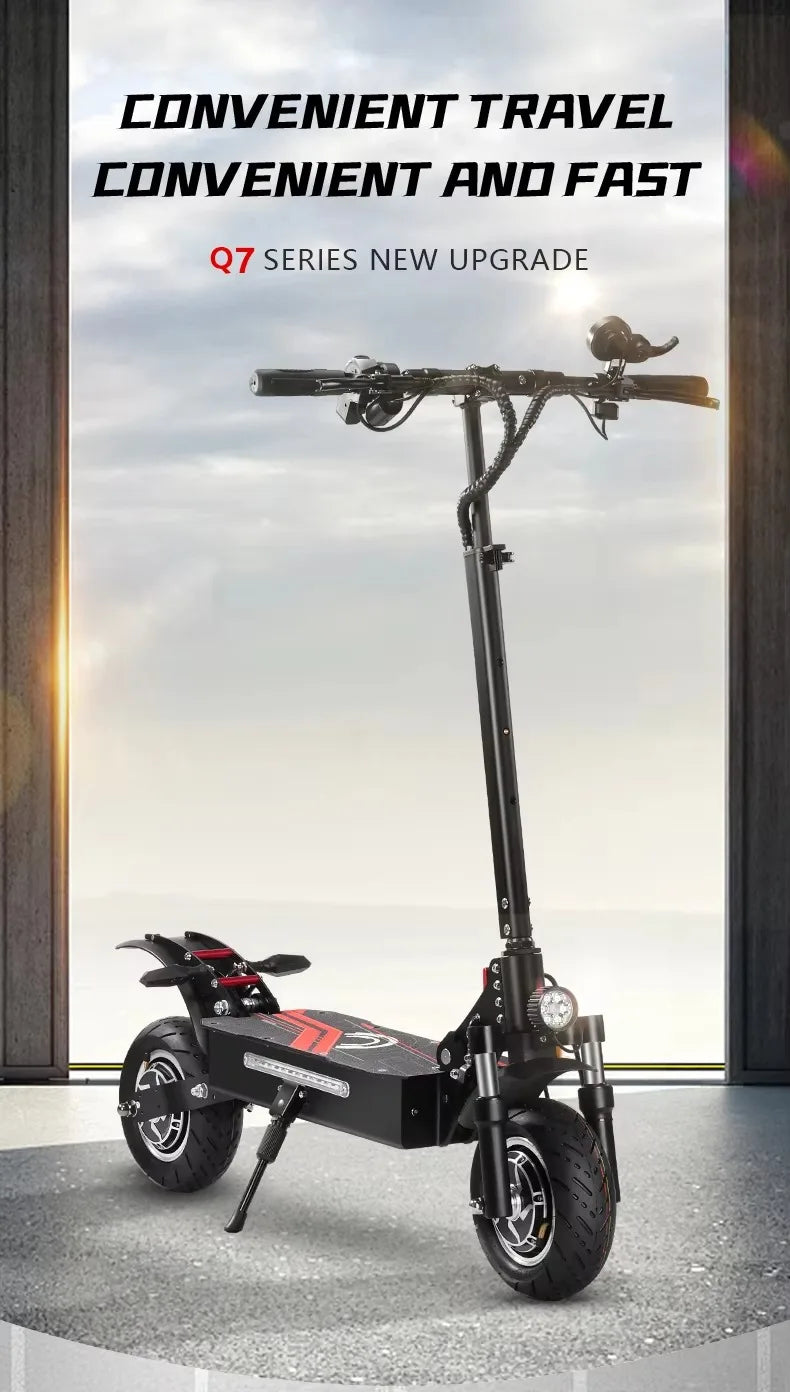 Boyueda Q7Pro E-Scooter 3200W Dual Motor 52V19ah Battery Shock-absorbing Electric Scooter 10*3.5