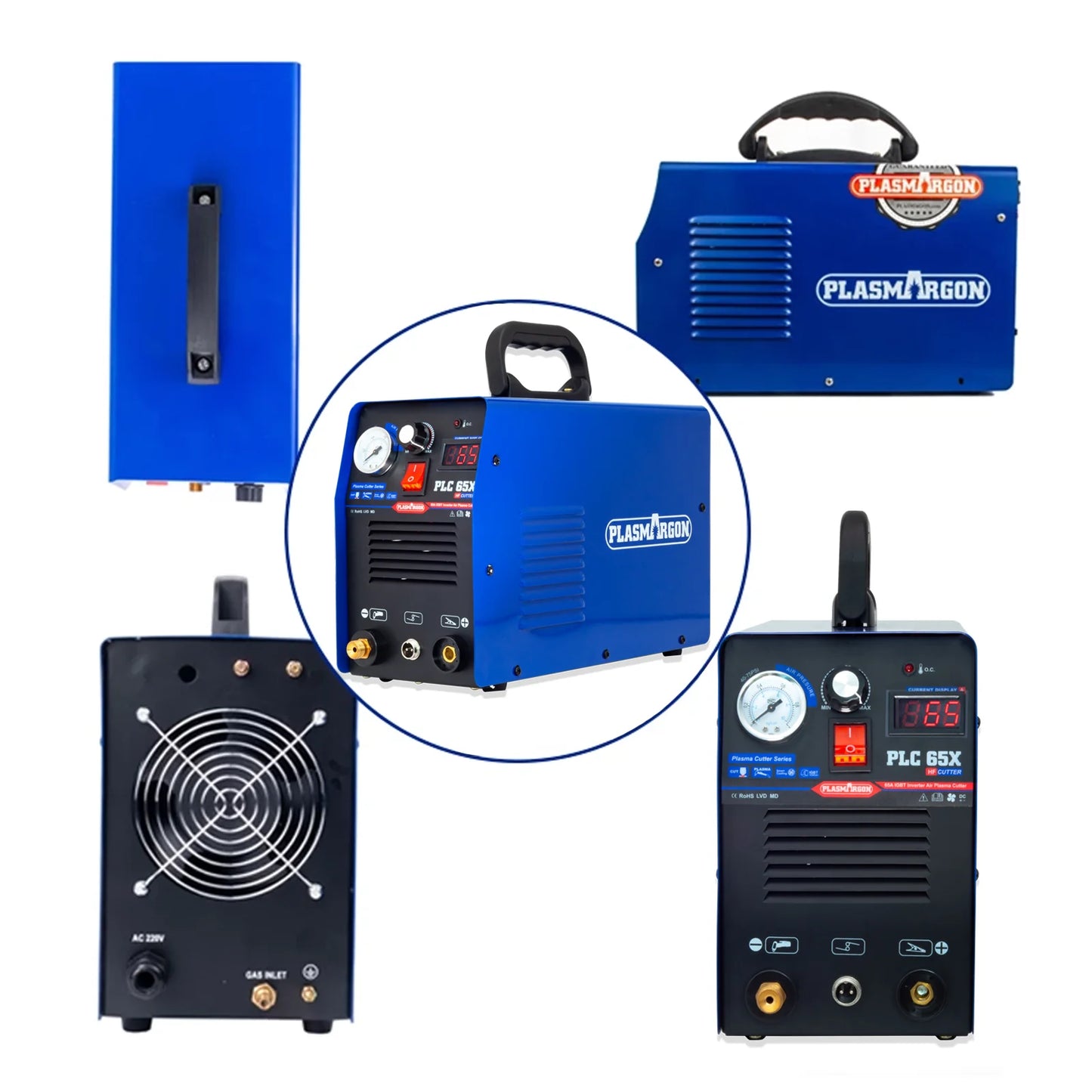 Plasma Cutting Machine PLC65 220V or 110/220V+/-15% 65Amp HF Cutting 18mm Copper Aluminum