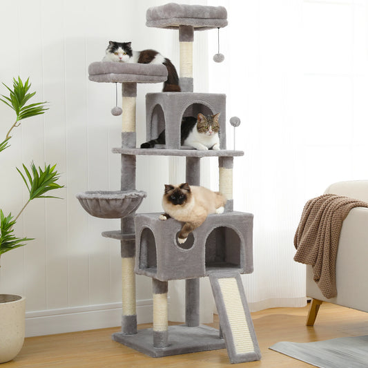 Cat Tree Tower House Condo Perch Entertainment Scratching for Kitten Multi-Level Tower