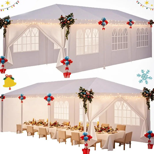 10x10/10x20/10x30 Party Tent Outdoor Canopy Tent with Removable Sidewalls, Waterproof Party Tents