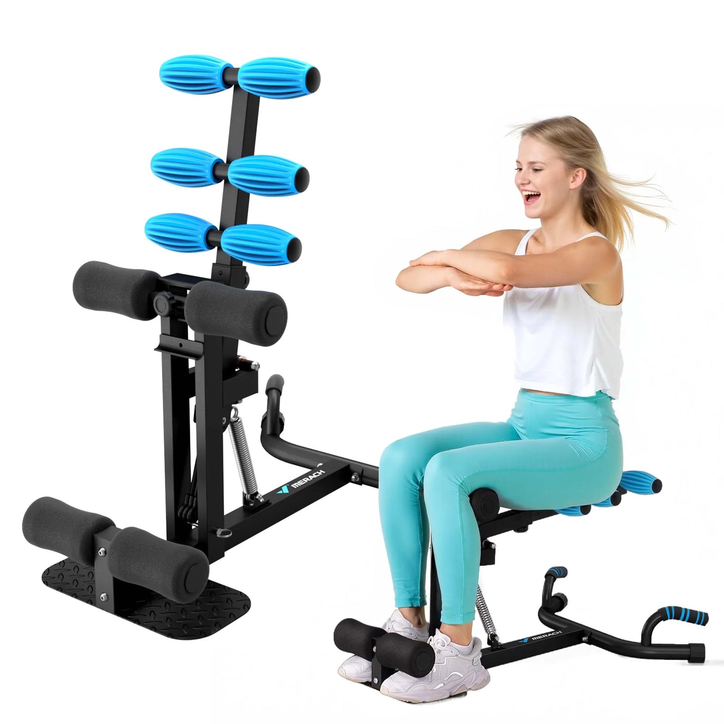 MERACH Deep Squat Machine Adjustable Glutes Trainer Machine Core Leg Push Up WorkoutButtocks Machine