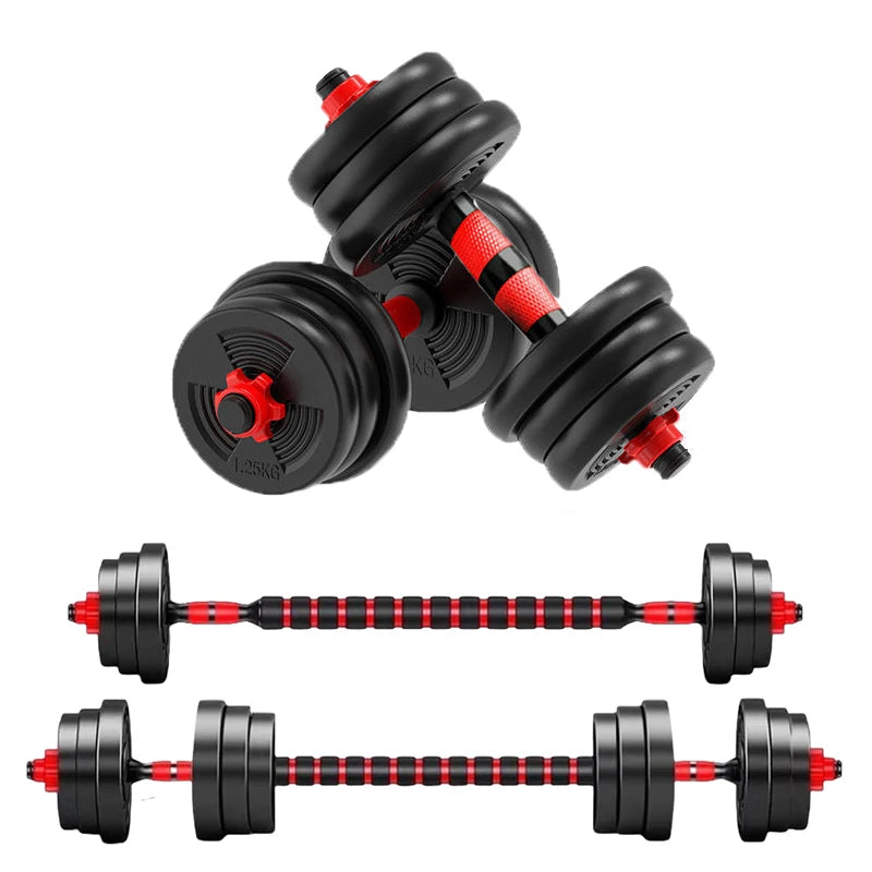 5-44lbs Adjustable Dumbbell to Barbell Set, Anti-Slip Grip, Versatile Fitness/Barbell Weight Plates