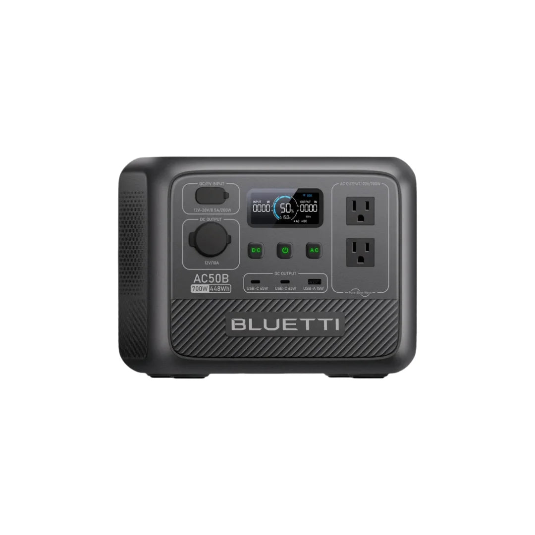 BLUETTI AC50B Portable Power Station 700W 448Wh LiFePO4 Battery Backup Lightweight Solar Generator