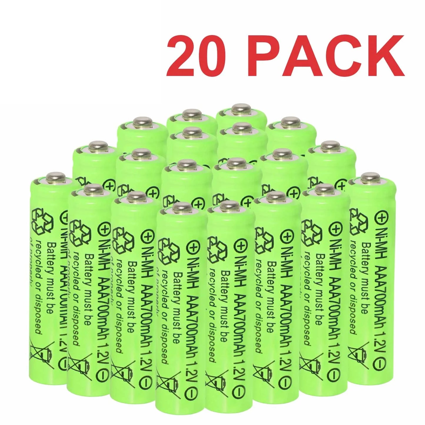 AAA Rechargeable Batteries 700mAh 1.2V Ni-MH Triple A Batteries High Capacity/Outdoor Solar Lights
