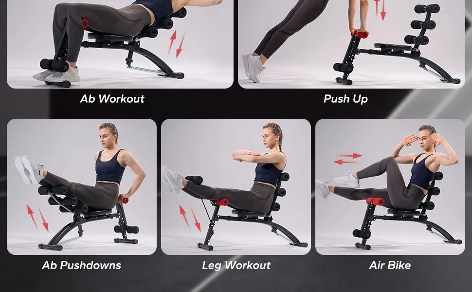 MERACH Ab Machine Multi-Functional Adjustable Ab Trainer Workout Bench for Home Gym Sit Up Machine
