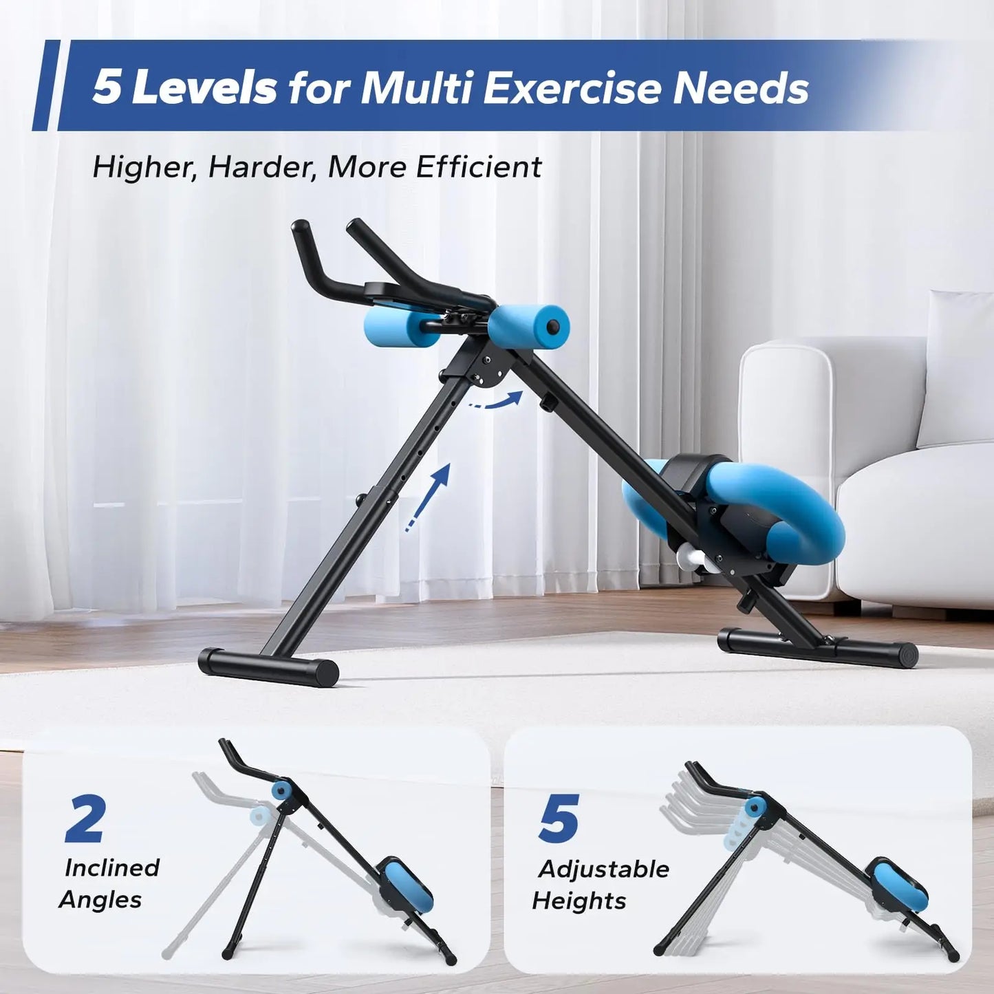 MERACH Ab Machine Adjustable Trainer Workout Foldable Knee Protection Abdominal Exercise Ab