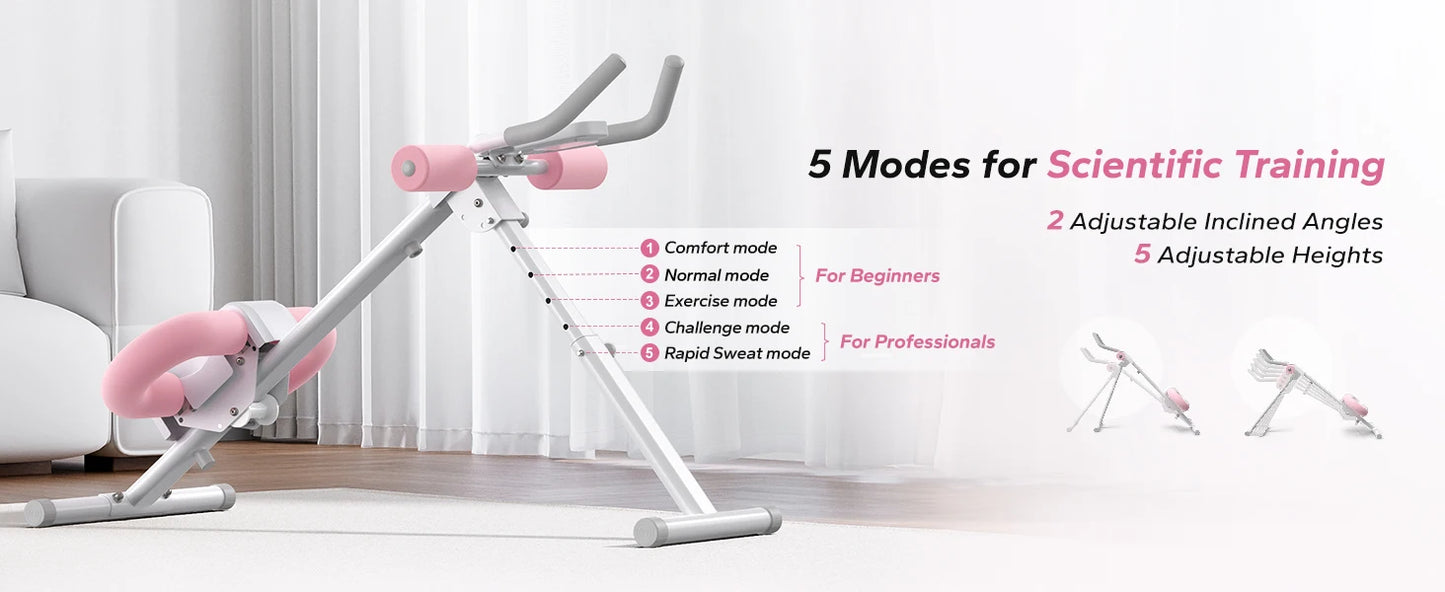MERACH Ab Machine Adjustable Trainer Workout Foldable Knee Protection Abdominal Exercise Ab