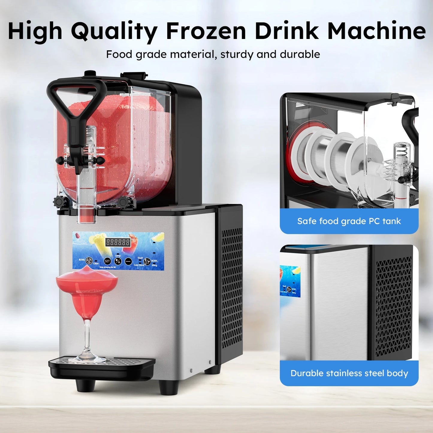 3L x 1 Jar Commercial Slush Machine Frozen Drink Dispenser Juice Smoothie Granita Vending Machine