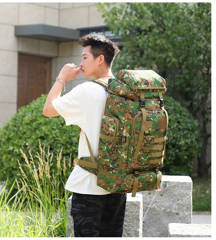 Molle Backpack 80L Tactical Backpack 600D Oxford Cloth Waterproof Bag Outdoor Military Rucksacks