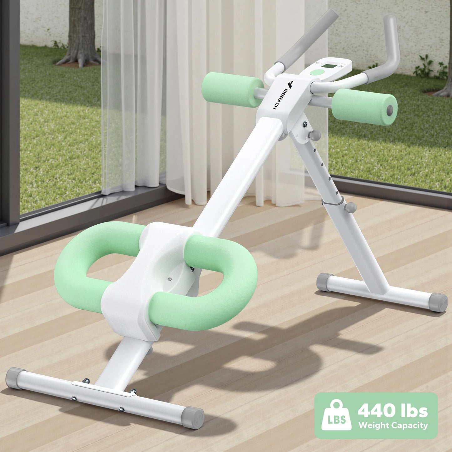 MERACH Ab Machine Adjustable Trainer Workout Foldable Knee Protection Abdominal Exercise Ab
