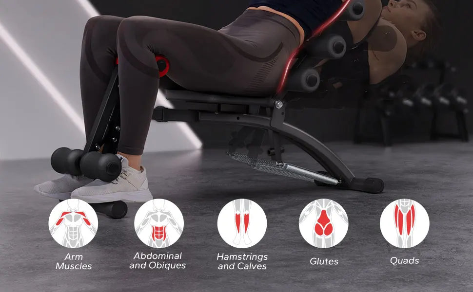 MERACH Ab Machine Multi-Functional Adjustable Ab Trainer Workout Bench for Home Gym Sit Up Machine