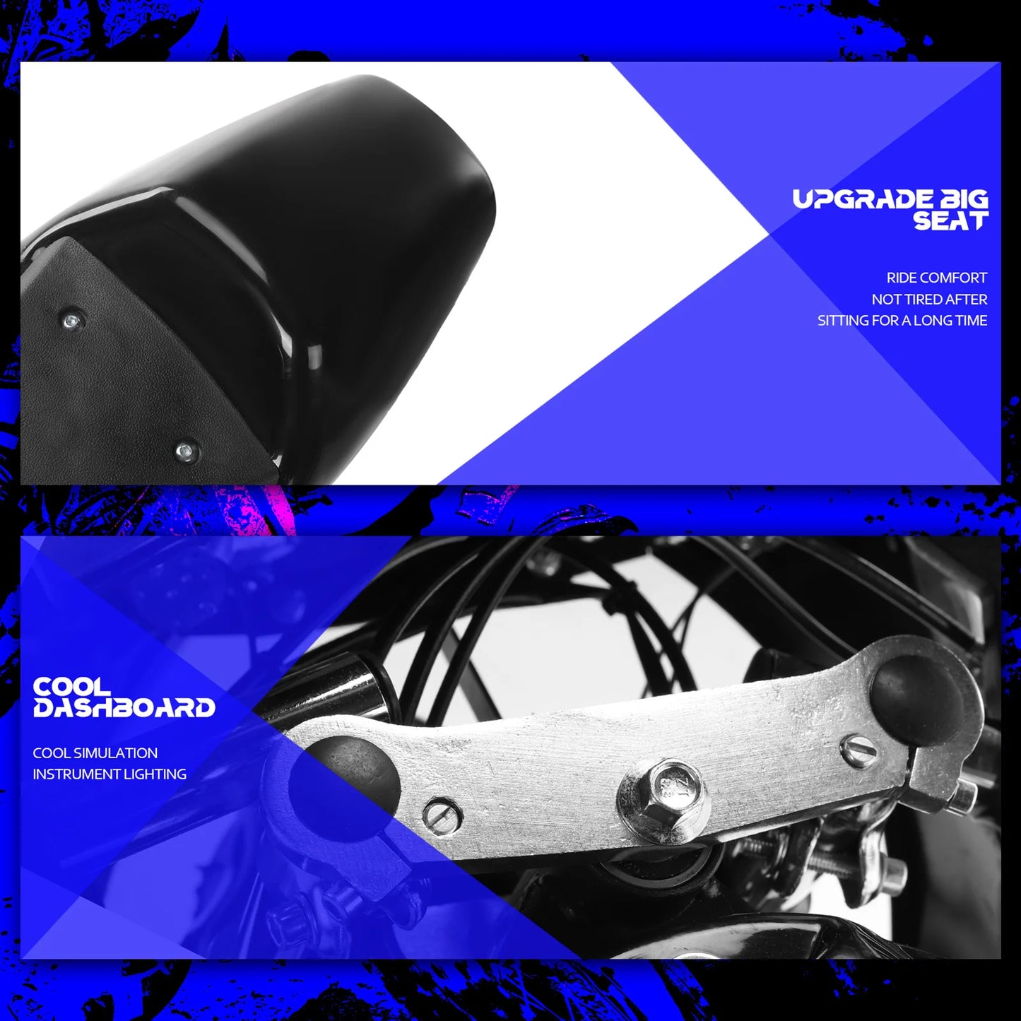 49CC 2-Stroke Mini Motorcycle, Kids Gas Motorcycle, Pocket Gas Powered Motorcycle /Dual Headlights