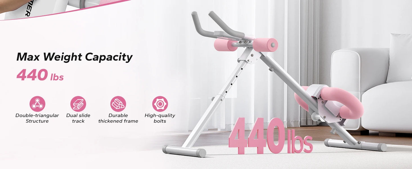 MERACH Ab Machine Adjustable Trainer Workout Foldable Knee Protection Abdominal Exercise Ab