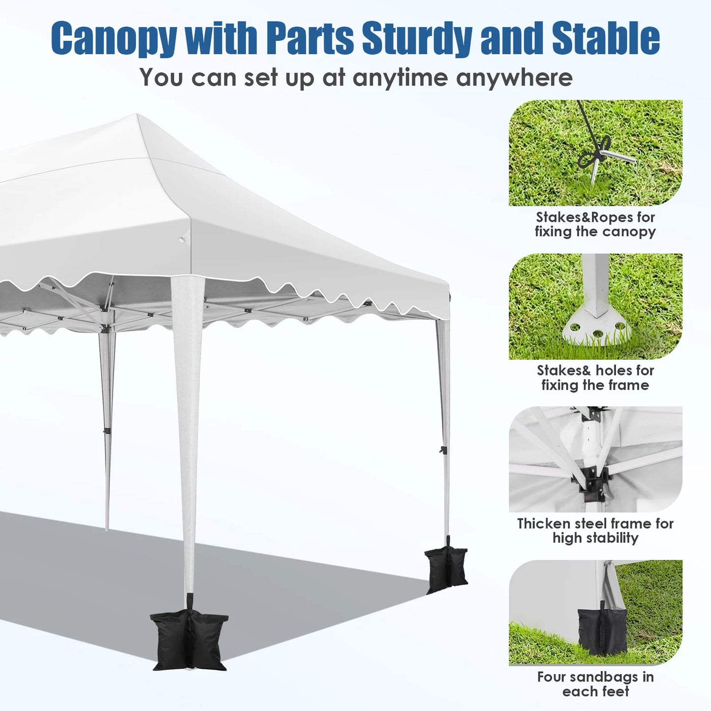 10x30ft Event Canopy with Removable Walls, Premium Pop Up Tent with Reinforced Frame & 2000mm