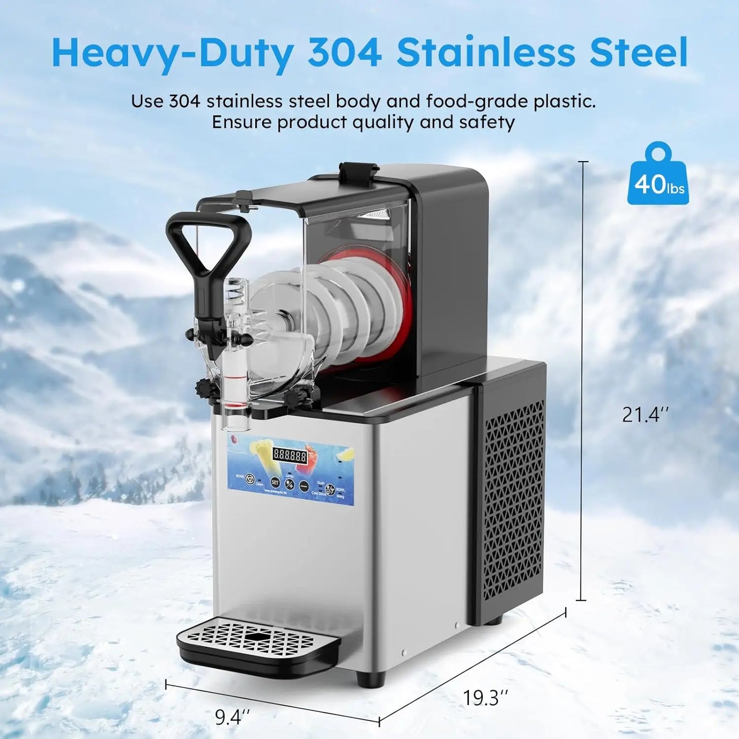 3L x 1 Jar Commercial Slush Machine Frozen Drink Dispenser Juice Smoothie Granita Vending Machine