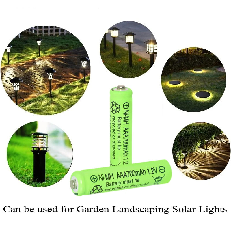 AAA Rechargeable Batteries 700mAh 1.2V Ni-MH Triple A Batteries High Capacity/Outdoor Solar Lights