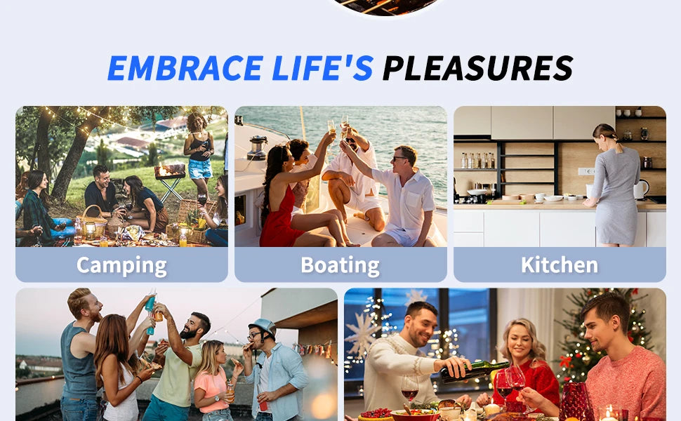 SIMZLIFE 35L Car Portable Freezer 12V Refrigerator Cooler 12V/24V DC Fridge with Wheels