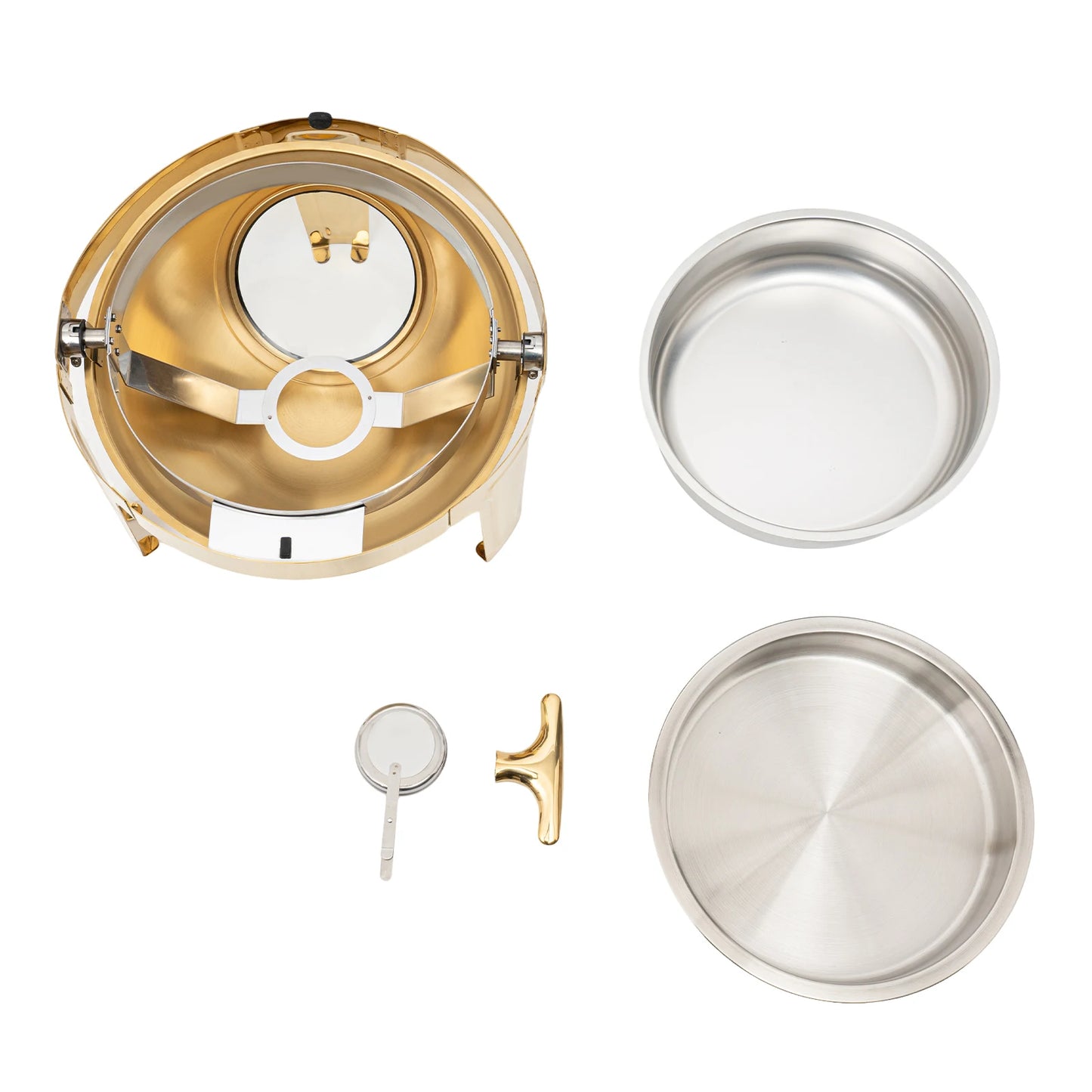 Round Chafing Dish Buffet Set, Buffet Warmers Set, Roll Top Stainless Steel Buffet Warmer