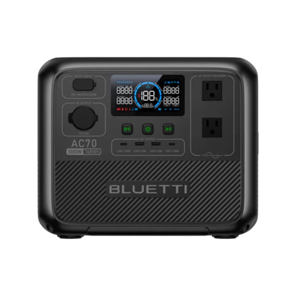【US PLUG】BLUETTI AC70 Portable Power Station | 1000W 768Wh, Generator Off-grid, Power Outage