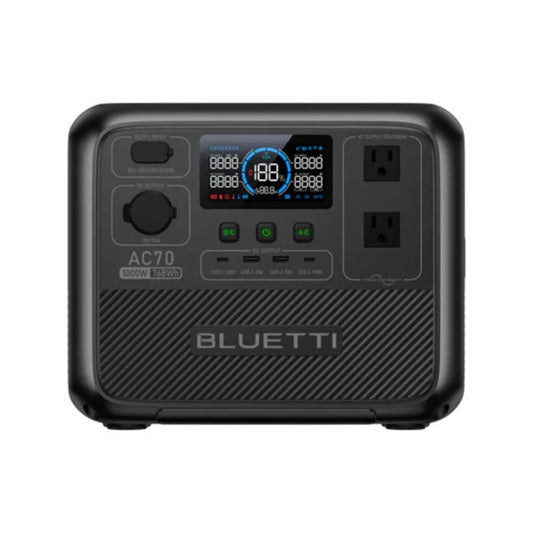 【US PLUG】BLUETTI AC70 Portable Power Station | 1000W 768Wh, Generator Off-grid, Power Outage