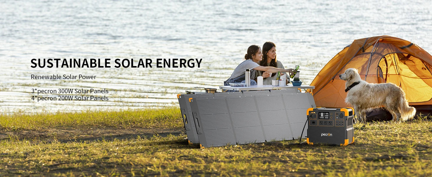 pecron E2400LFP Portable Power Station 2048Wh LiFePO4 Battery Backup 2400W Solar Generator