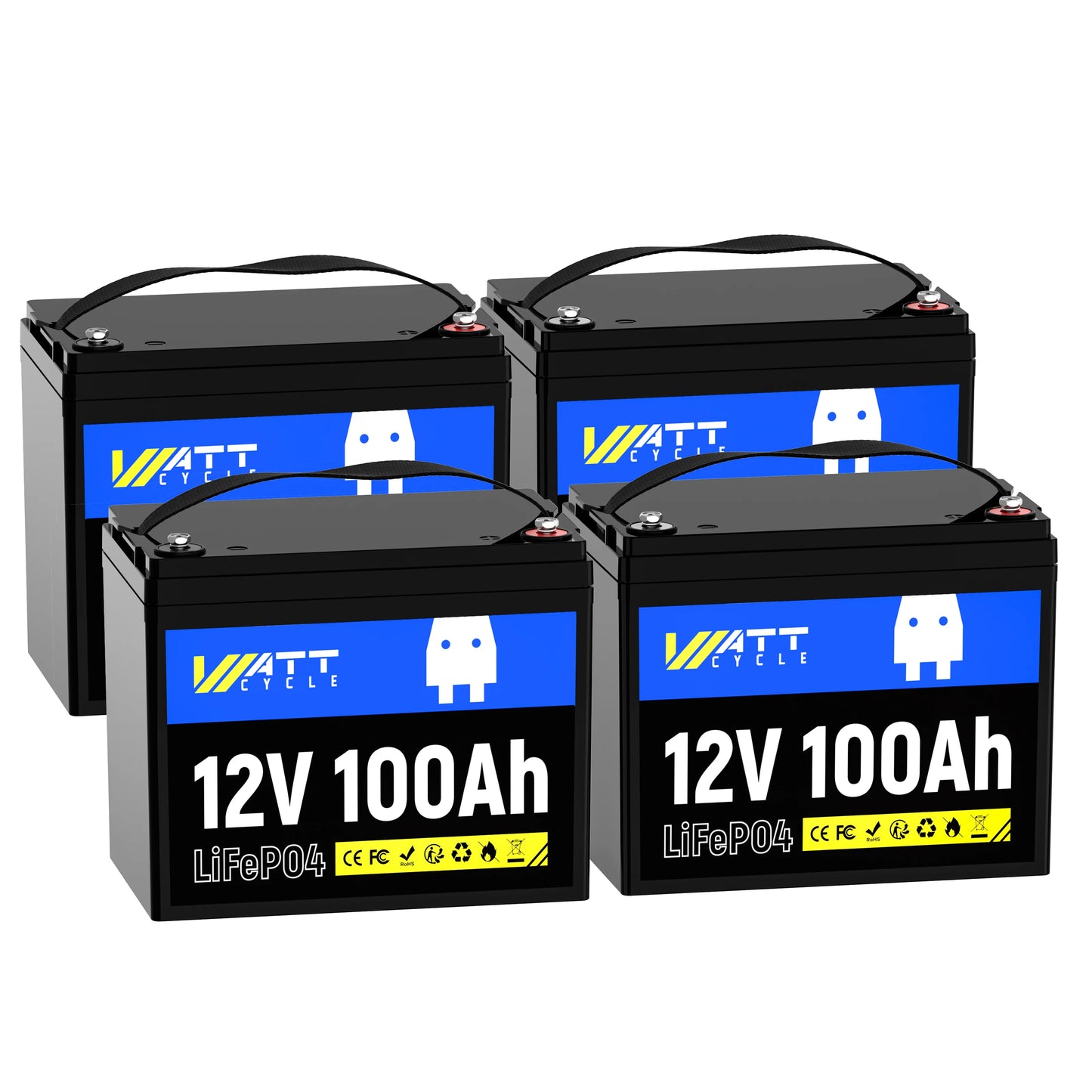 Wattcycle LiFePO4 Lithium Battery 12V 100Ah 5000+ Cycles EV Grade A+ Cell