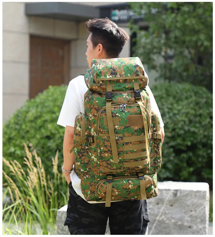 Molle Backpack 80L Tactical Backpack 600D Oxford Cloth Waterproof Bag Outdoor Military Rucksacks