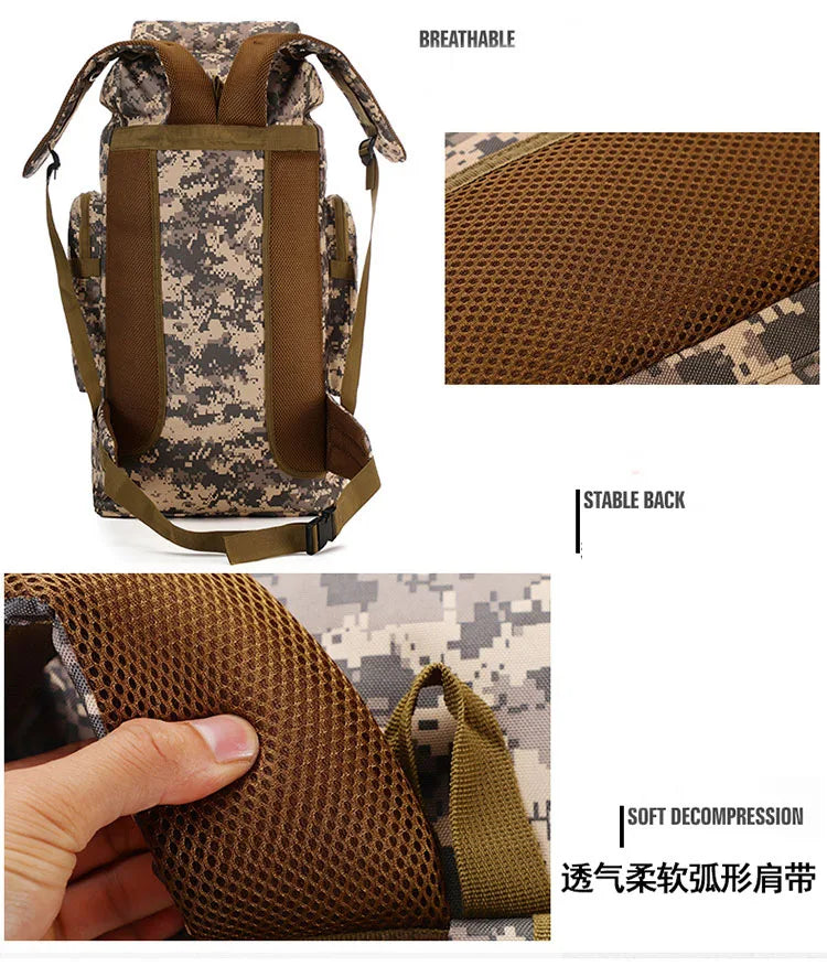 Molle Backpack 80L Tactical Backpack 600D Oxford Cloth Waterproof Bag Outdoor Military Rucksacks