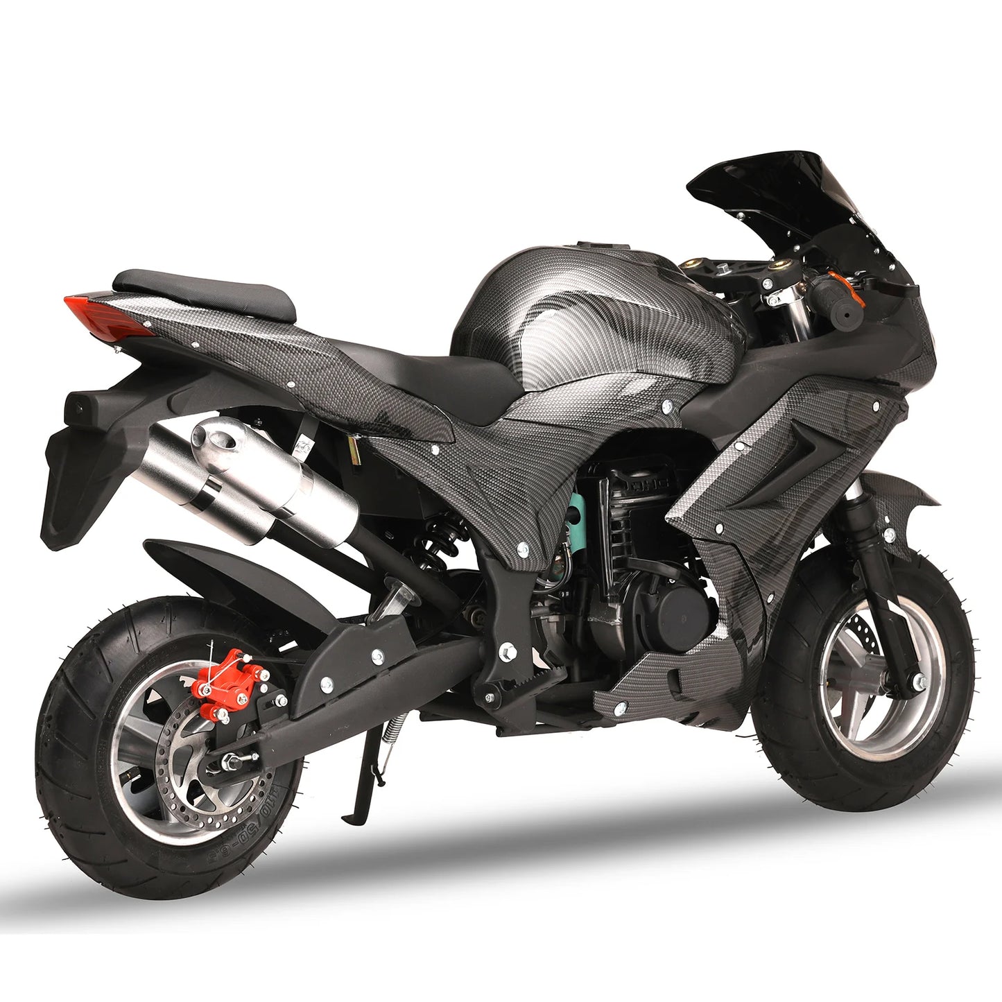 4-Stroke 49cc Mini Motorcycle Gas Pocket Motorbike Front Rear Disc Brakes Racing Max Speed 25MPH