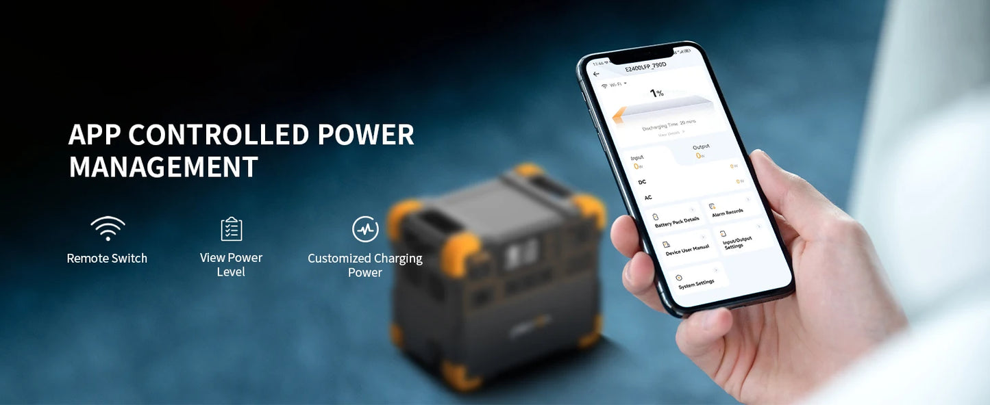 pecron E2400LFP Portable Power Station 2048Wh LiFePO4 Battery Backup 2400W Solar Generator