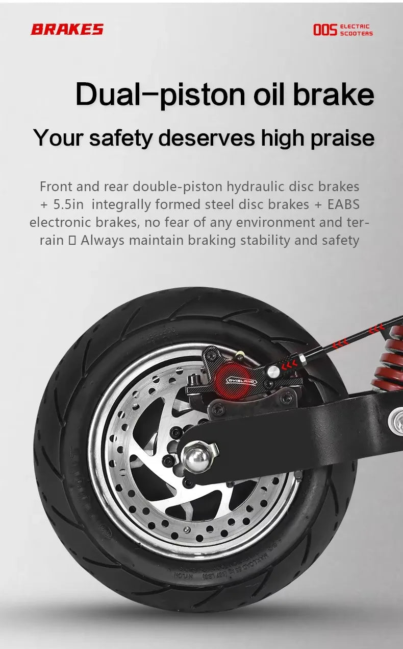 Boyueda Q7Pro E-Scooter 3200W Dual Motor 52V19ah Battery Shock-absorbing Electric Scooter 10*3.5