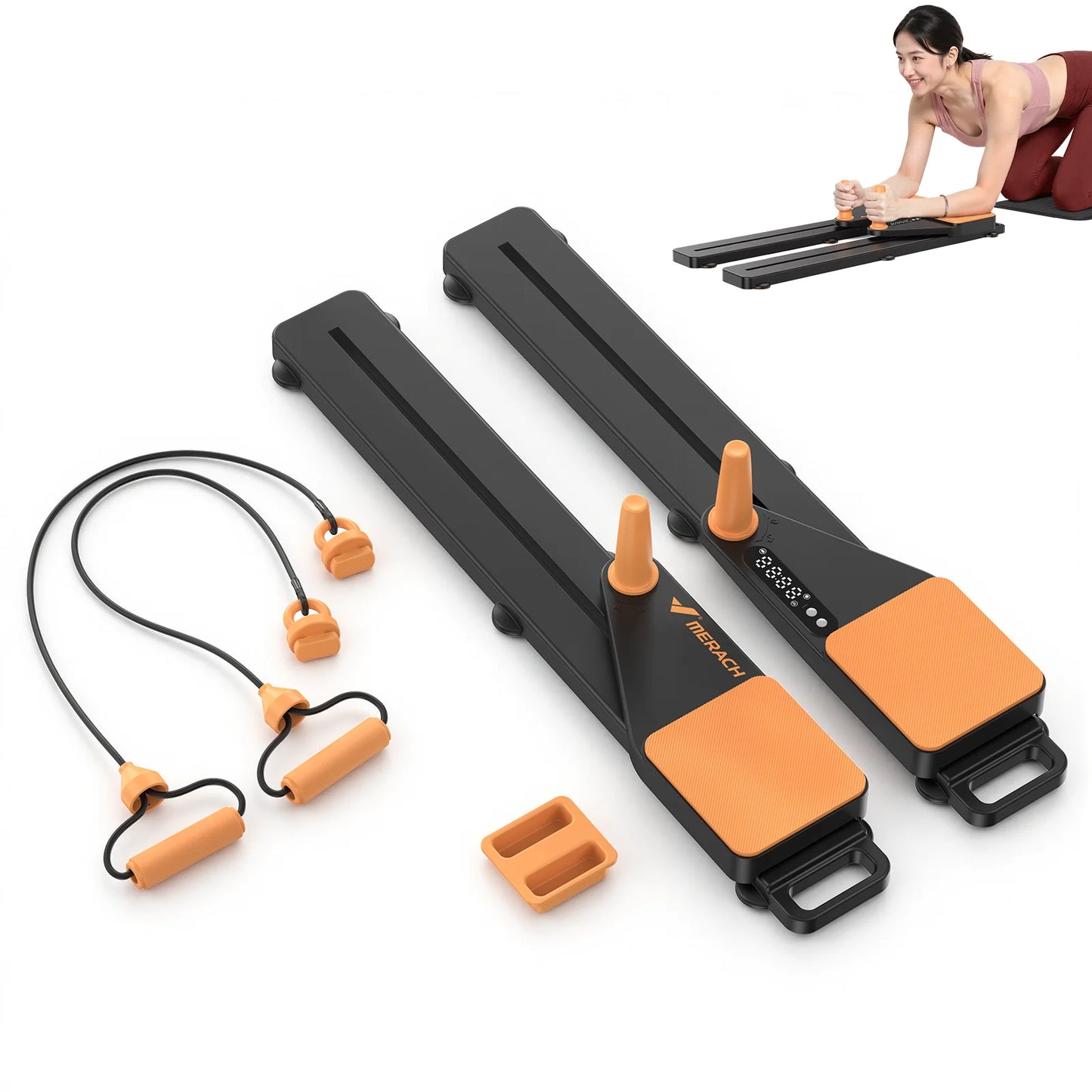 MERACH Pilates Board Multifunctional Abdominal Plate Detachable Ab Trainer with Anti-Slip Design