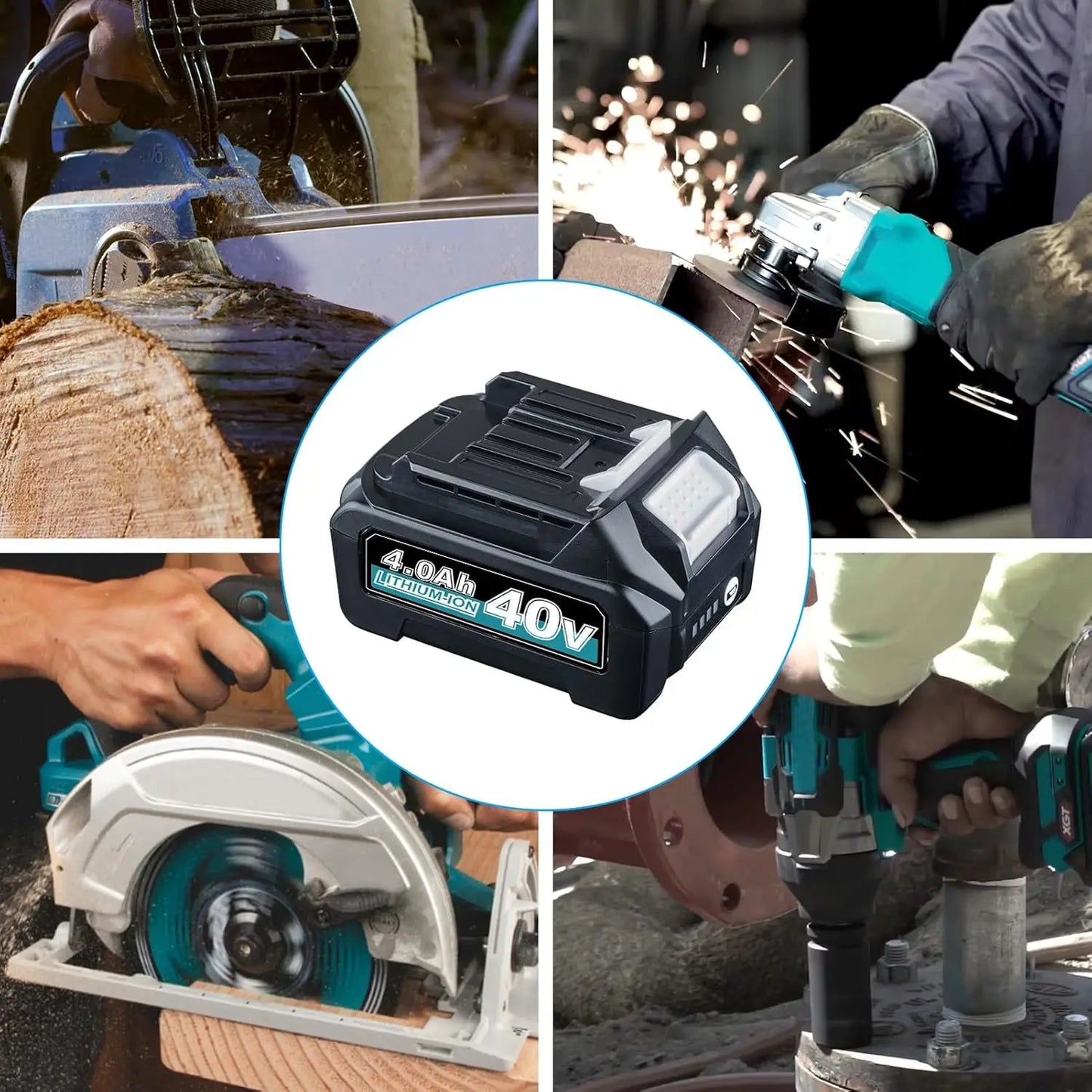 2Pcs BL4050 BL4040 4.0Ah 40V XGT Battery MAK40V Replacement /Makita BL4050F BL4025 40 Volt