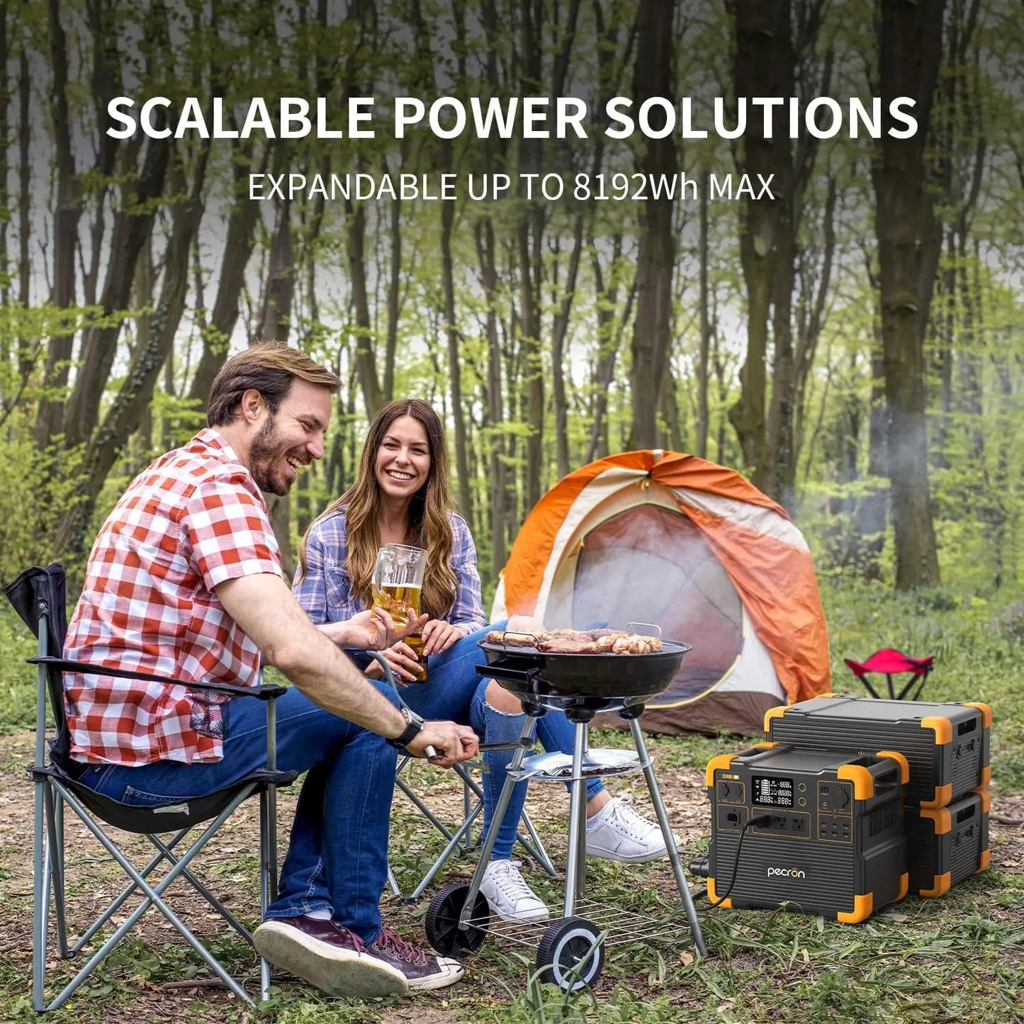 pecron E2400LFP Portable Power Station 2048Wh LiFePO4 Battery Backup 2400W Solar Generator