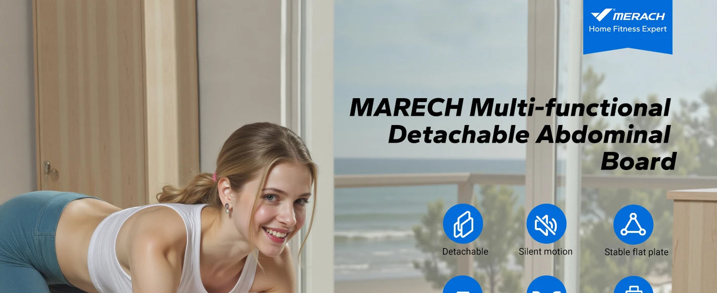 MERACH Pilates Board Multifunctional Abdominal Plate Detachable Ab Trainer with Anti-Slip Design