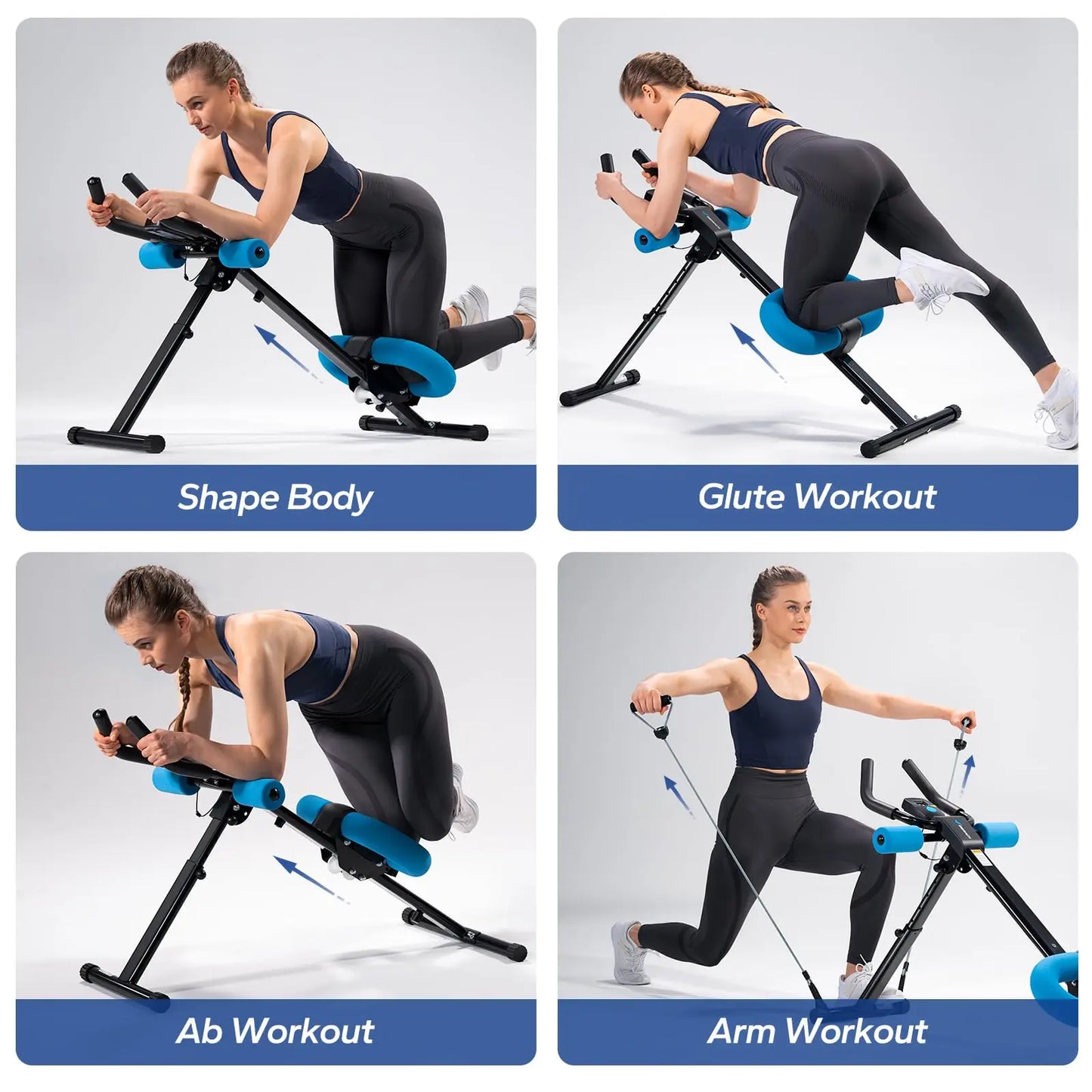 MERACH Ab Machine Adjustable Trainer Workout Foldable Knee Protection Abdominal Exercise Ab