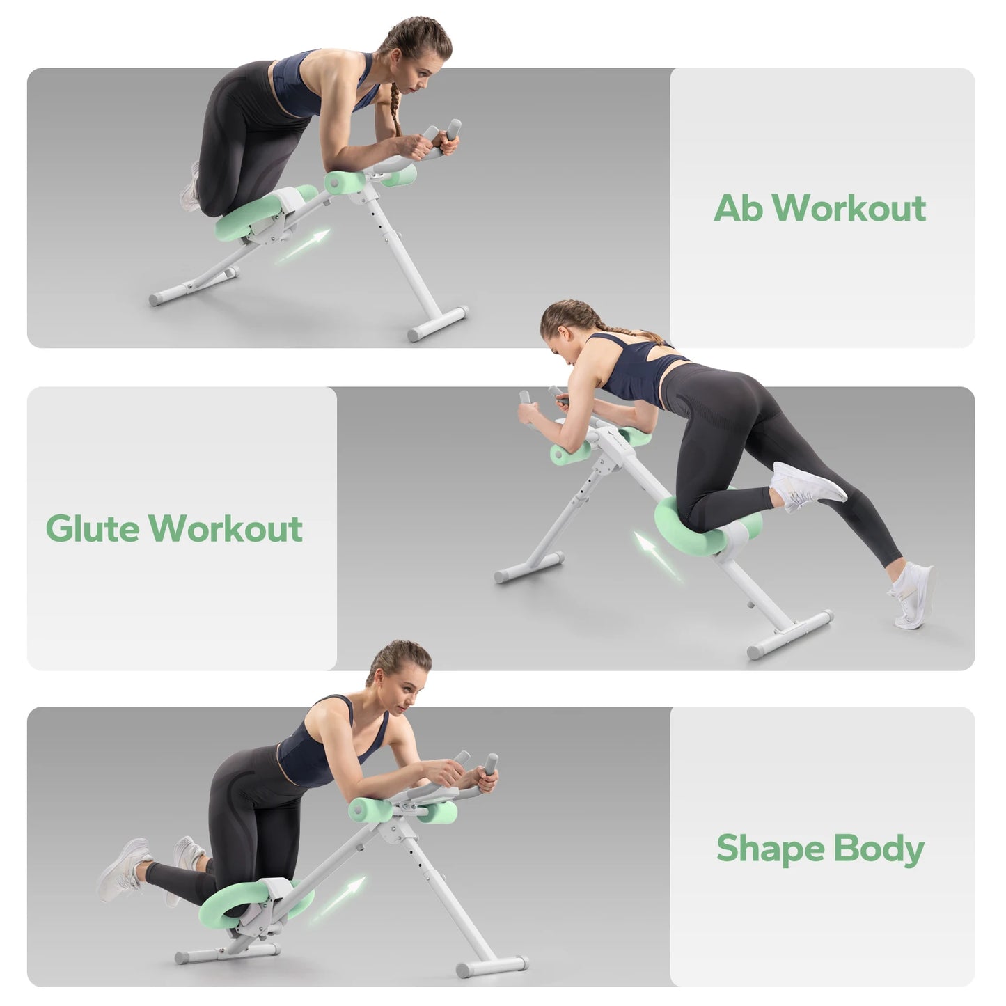 MERACH Ab Machine Adjustable Trainer Workout Foldable Knee Protection Abdominal Exercise Ab