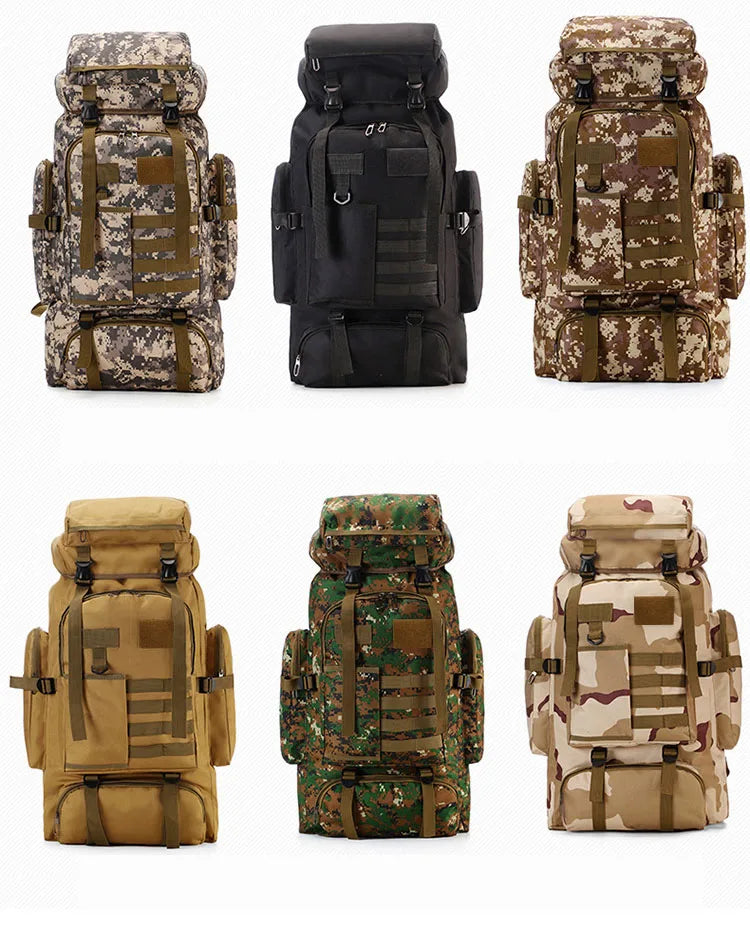 Molle Backpack 80L Tactical Backpack 600D Oxford Cloth Waterproof Bag Outdoor Military Rucksacks