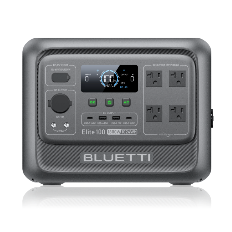 BLUETTI Elite 100 V2 Portable Power Station 1800W 1024Wh with Multiple Outputs/ Emergency Use