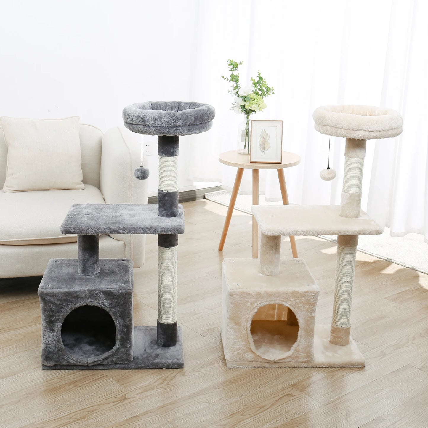 Cat Tree Tower House Condo Perch Entertainment Scratching for Kitten Multi-Level Tower