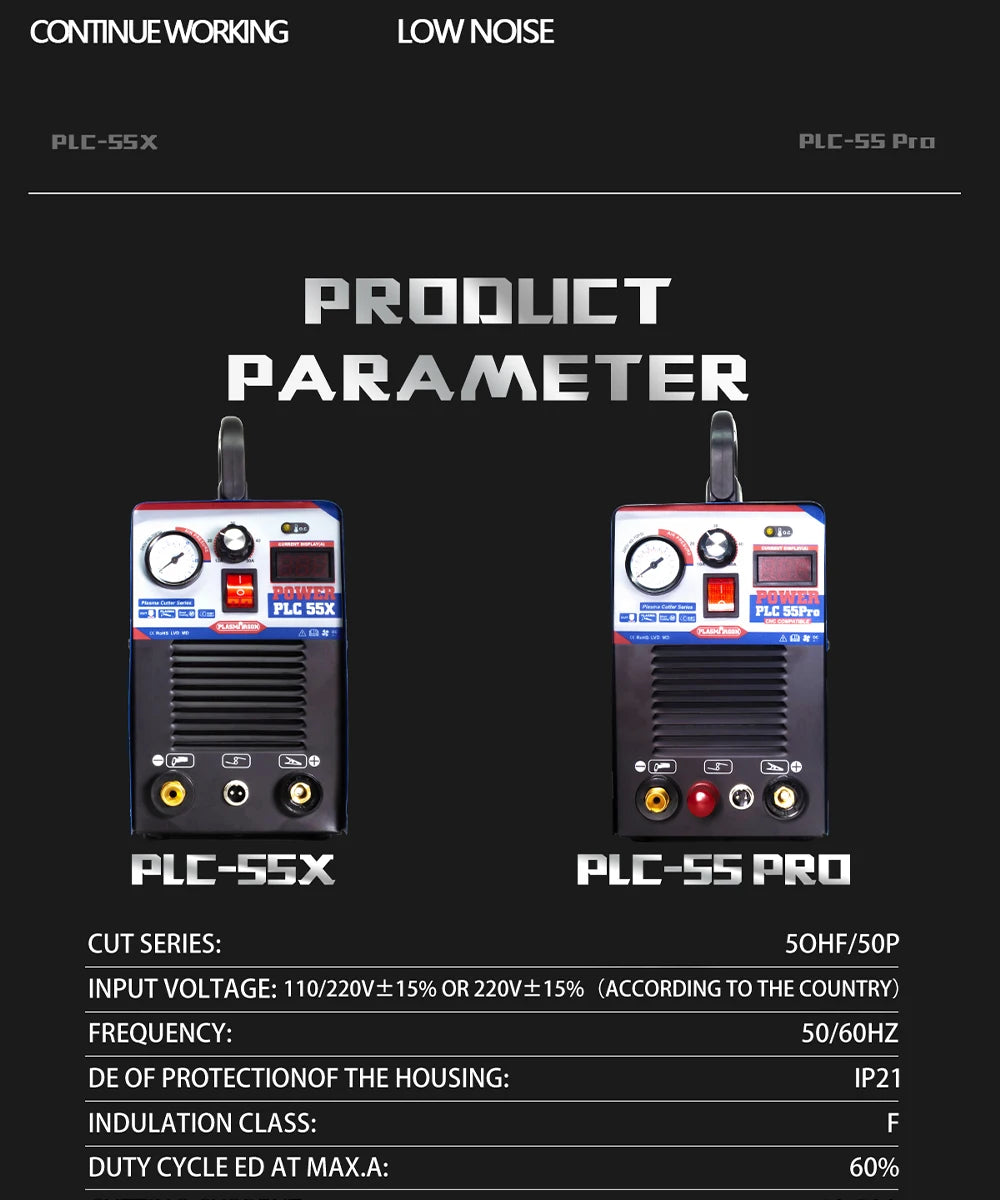 CUT55P Plasma Cutter IGBT 110V/220V Inverter DC 55 Amp NON-Contact Cutting 1-14MM Metal Pilot Arc