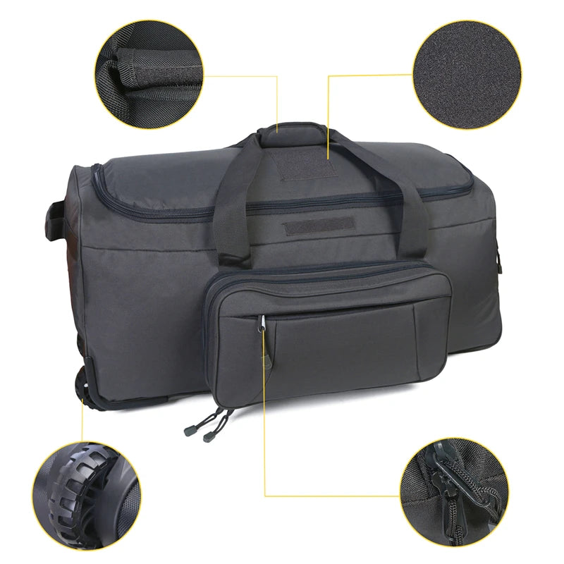 124L Large Capacity Outdoor Camping Travel Bag Large Trolley Case Waterproof Nylon Military Bag