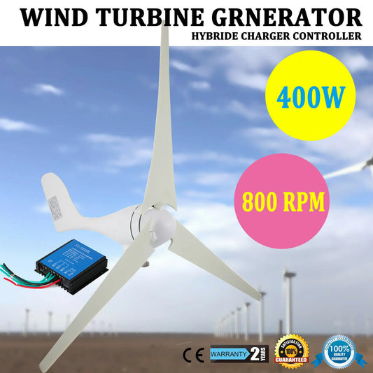 Wind Turbines Generator, 3 Blades PWM Controller Alternator 400W