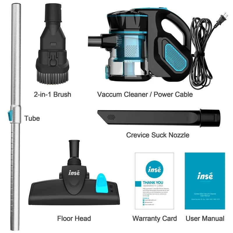 Wired Vacuum Cleaner INSE I5 Handheld Stick Vacuum with18Kpa 600W Powerful Suction Bagless Vacuum