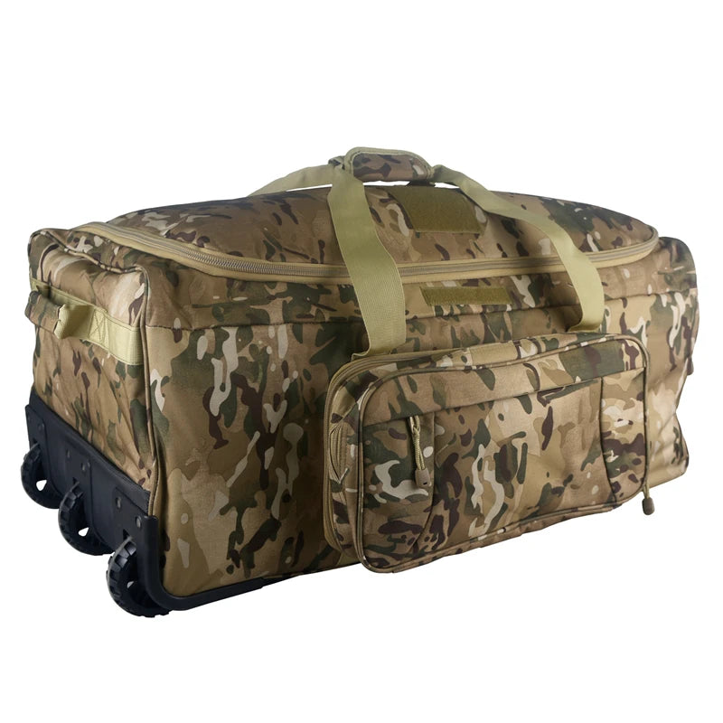 124L Large Capacity Outdoor Camping Travel Bag Large Trolley Case Waterproof Nylon Military Bag