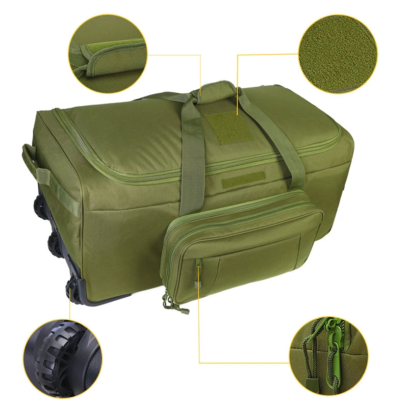 124L Large Capacity Outdoor Camping Travel Bag Large Trolley Case Waterproof Nylon Military Bag