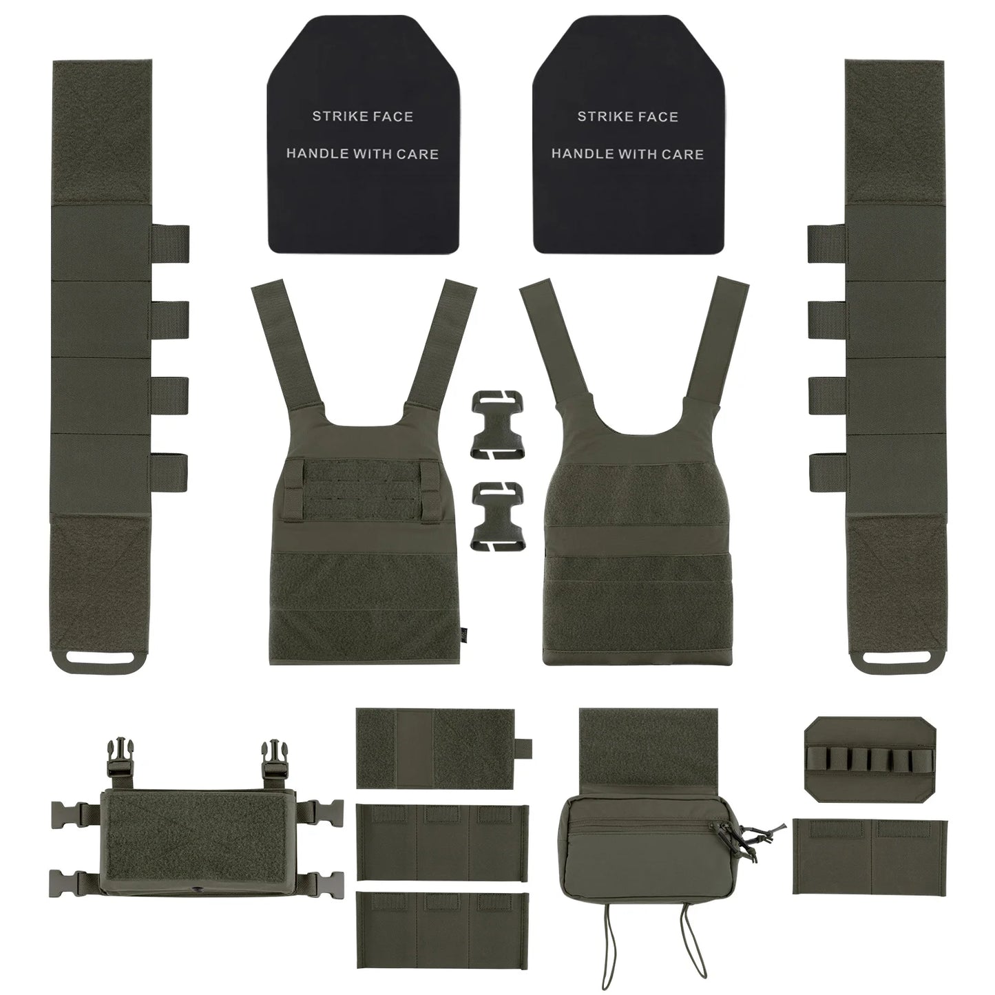 KRYDEX Low Vis Slick Plate Carrier Tactical Vest W/Elastic Cummerbund Micro Fight MK3 Vest